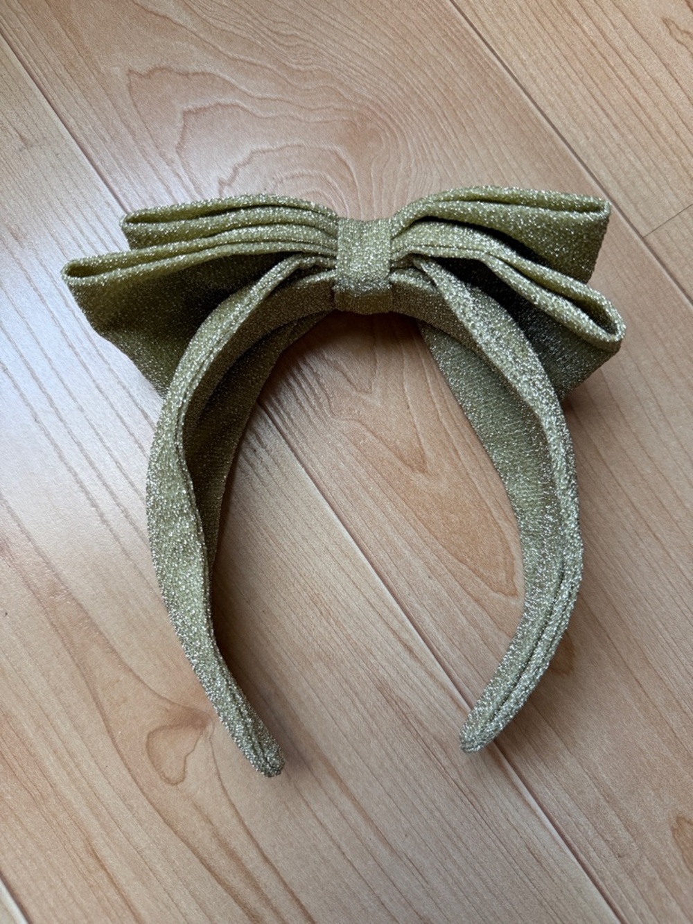 J.Crew Kids Girls' Gold Sparkle Double Bow Fabric Headband NWOT
